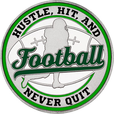 Dark Green "Football" with Green Outer Circular Borders